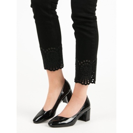 Diamantique Lakirane pumpe na stupu crna 2