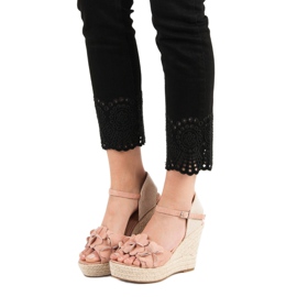 Top Shoes Sandale u prahu s cvijećem ružičasta 1