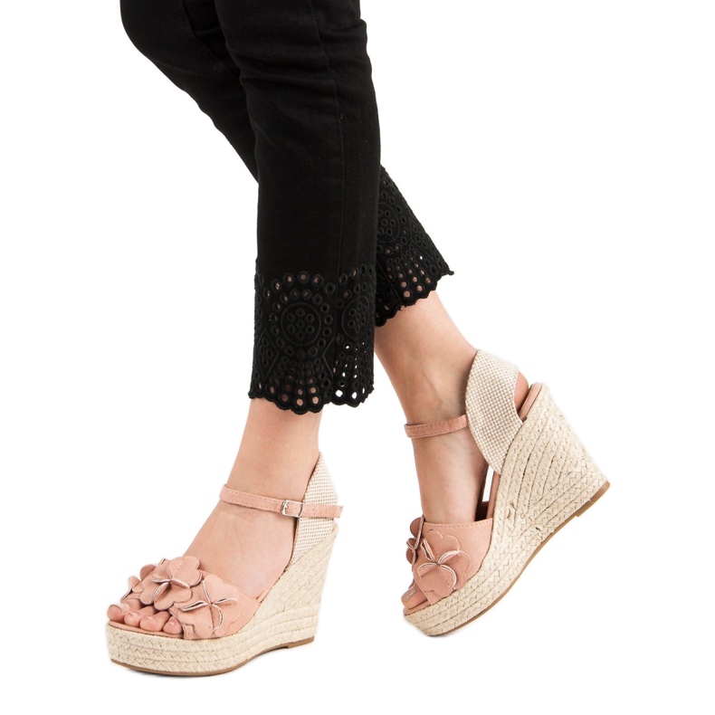 Top Shoes Sandale u prahu s cvijećem ružičasta 2