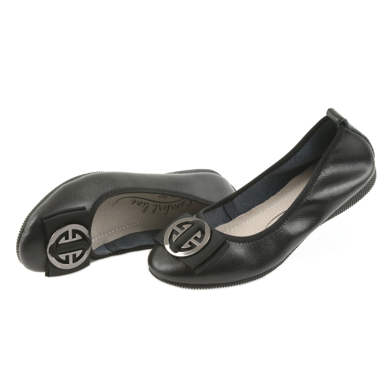 Kožne ženske balerinke s mašnom Filippo 633 crno 4