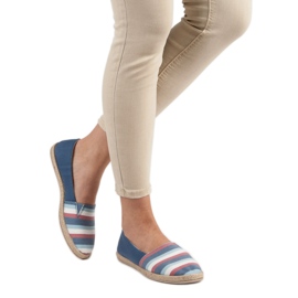 Sweet Shoes Prugasti sliponi plava 2