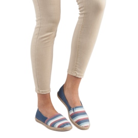 Sweet Shoes Prugasti sliponi plava 1