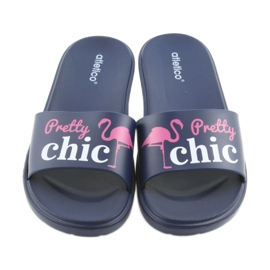 Ženske papuče Flamingos Atletico bijela ružičasta tamnoplava 3