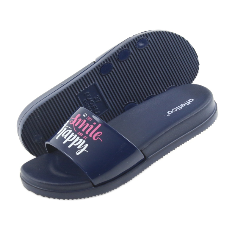 Sretne Atletico ženske tamnoplave papuče bijela ružičasta tamnoplava 5