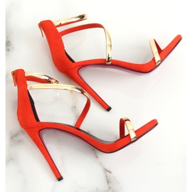 Narančaste sandale na visoku petu 988-58 Orange narančasta 1