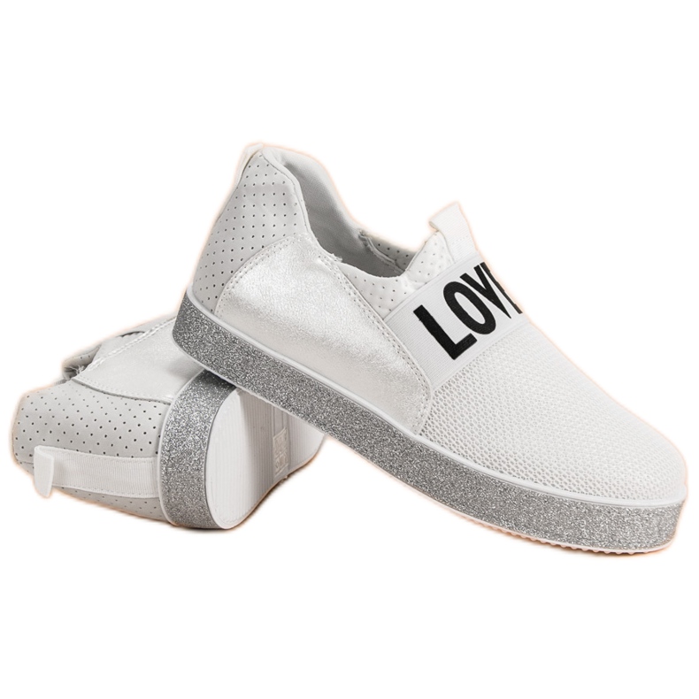 Bestelle Tenisice s klizanjem sa sjajem bijela 1