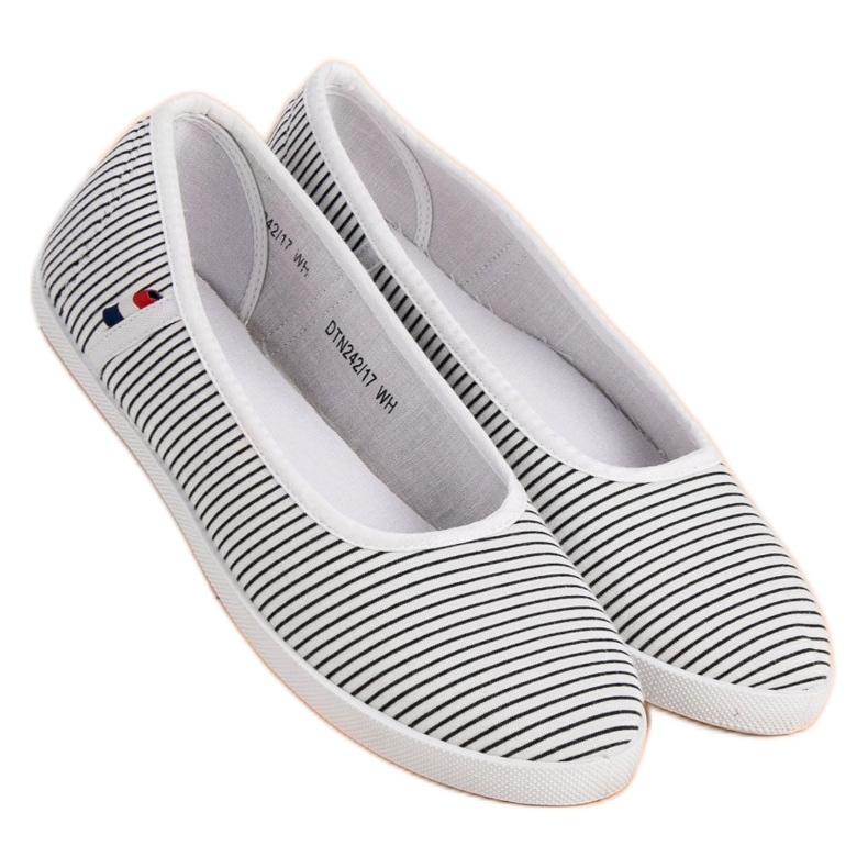 McKey Tekstilna balerina s prugama bijela crno 1