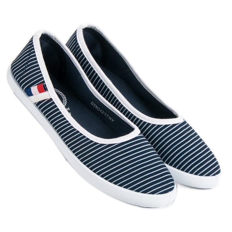 McKey Tekstilna balerina s prugama bijela plava 2