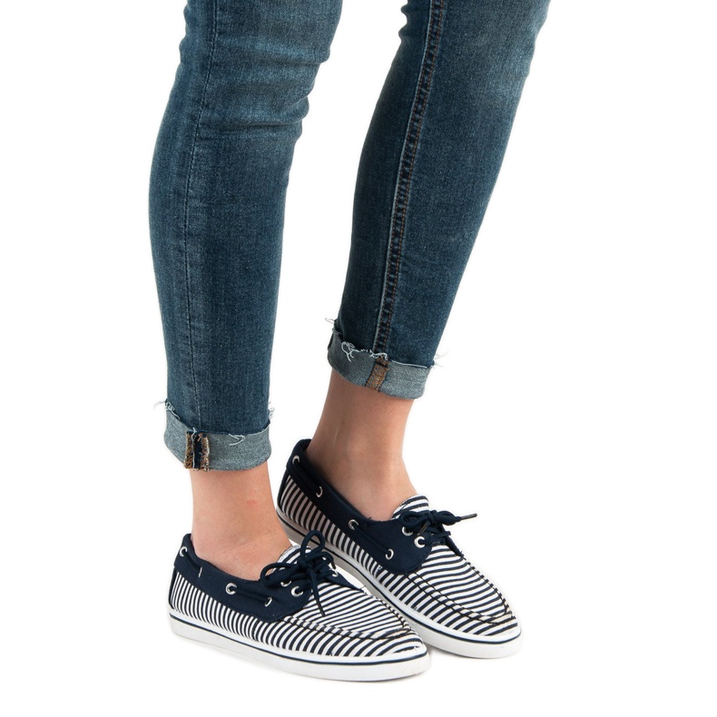 McKey Modne mornarske mokasine bijela plava 2