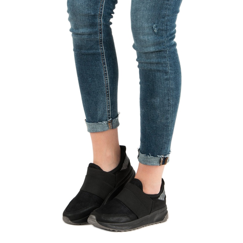 Ideal Shoes Udobne tenisice koje se navlače crna 2