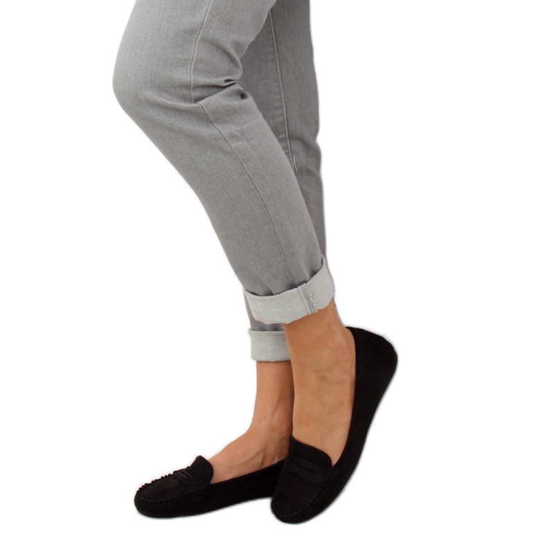 Crne Ženske crne mokasine C18037 Crne crna 1