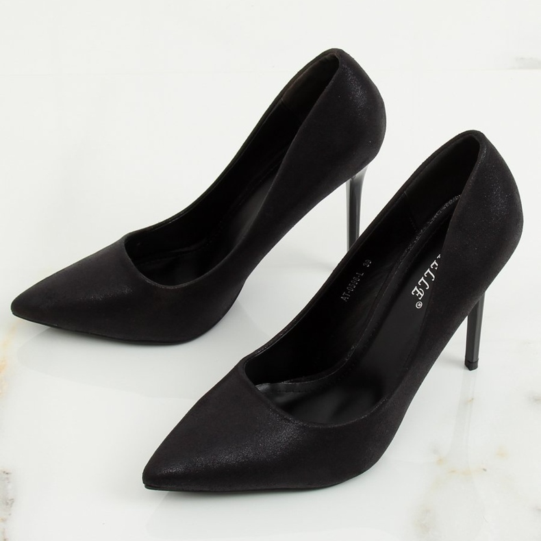 Crne ženske štikle s visokim potpeticama AT-0596-L Crna 1