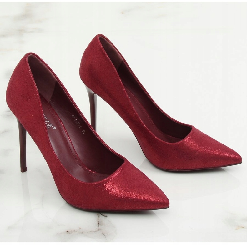 Maroon ženske štikle s visokim potpeticama AT-0596-L Vino crvena 1