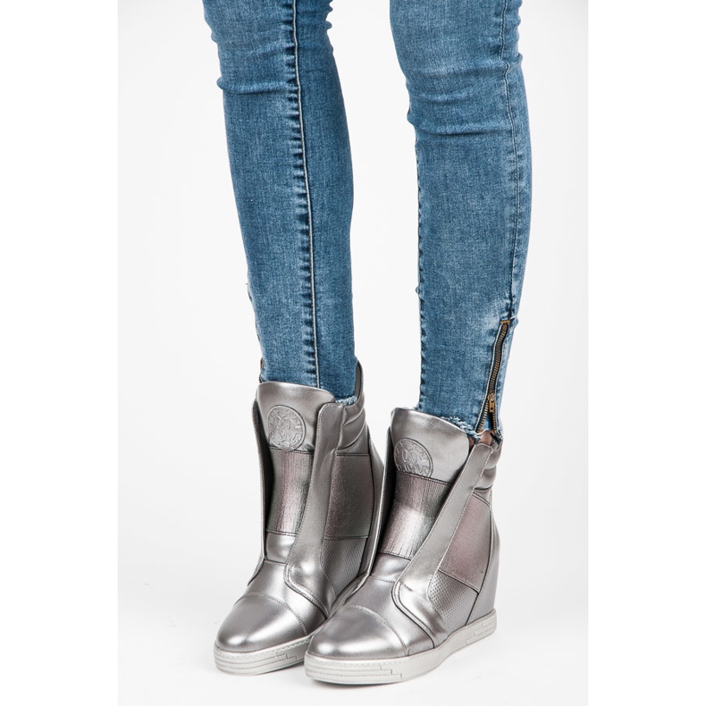 Mtt Sport Tenisice sa srebrnim klinom siva 1