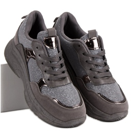 Glitter tenisice na platformi siva 2