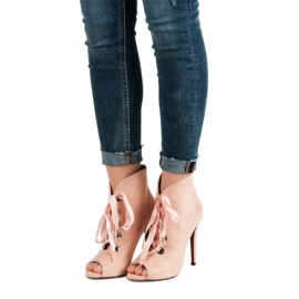 Bestelle Vezane čizme s otvorenim prstima ružičasta 1