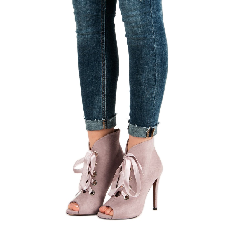 Bestelle Vezane čizme s otvorenim prstima ljubičasta 1