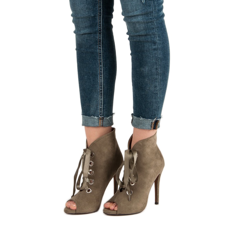 Bestelle Vezane čizme s otvorenim prstima zelena 1