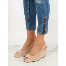 Espadrile na bež klinu YY29P Bež 2