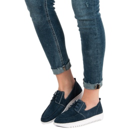 Filippo Kožne mokasine na vezanje plava tamnoplava 2