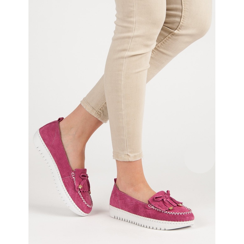 Filippo Modni kožni mokasinci ružičasta 1