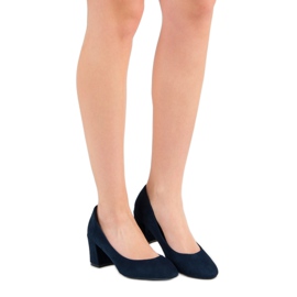 Ideal Shoes Tamnoplave pumpe na stupu plava tamnoplava 1