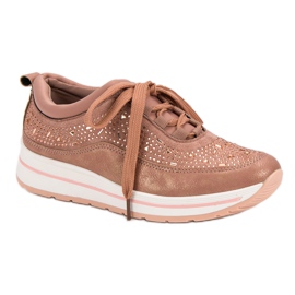 Sportske cipele s kristalima ružičasta 1