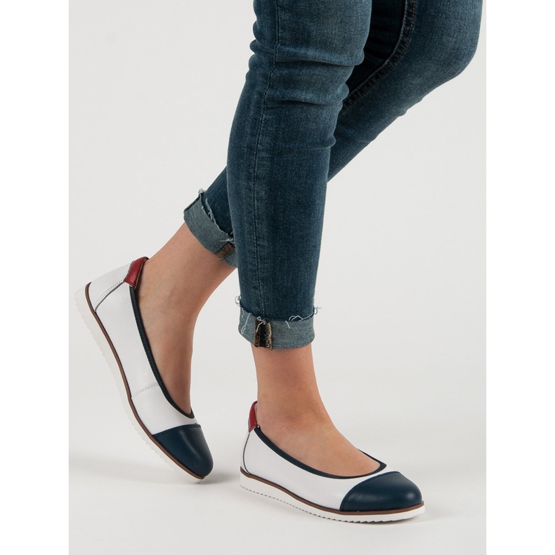 Filippo Udobne kožne balerinke bijela 2