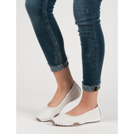 Filippo Ažurne kožne balerinke bijela 1