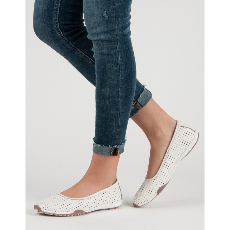 Filippo Ažurne kožne balerinke bijela 2