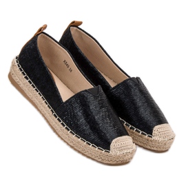Small Swan Sjajne espadrile crno 1
