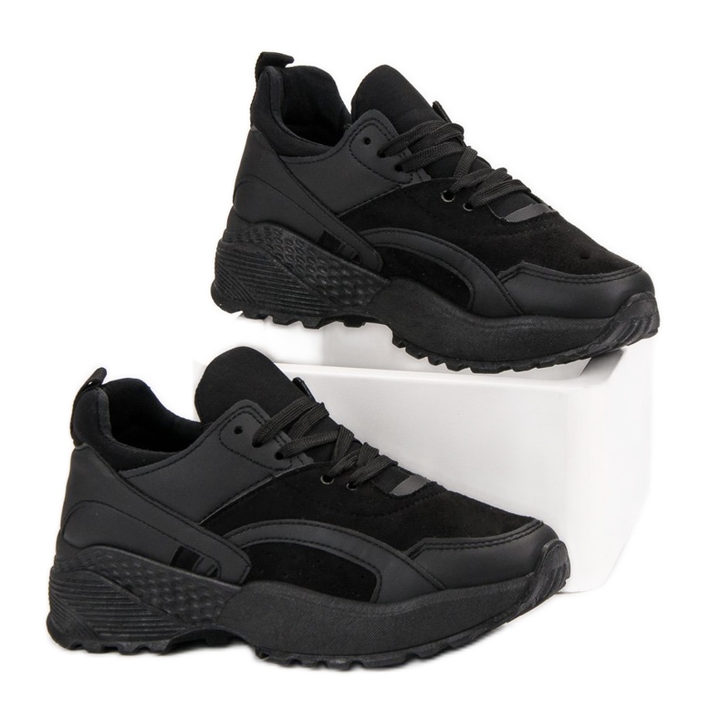 Small Swan Crne tenisice na platformi crna 2