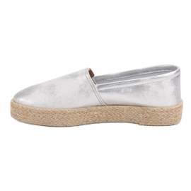 Modne srebrne espadrile siva 2