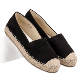 Small Swan Espadrile od antilopa crno 1