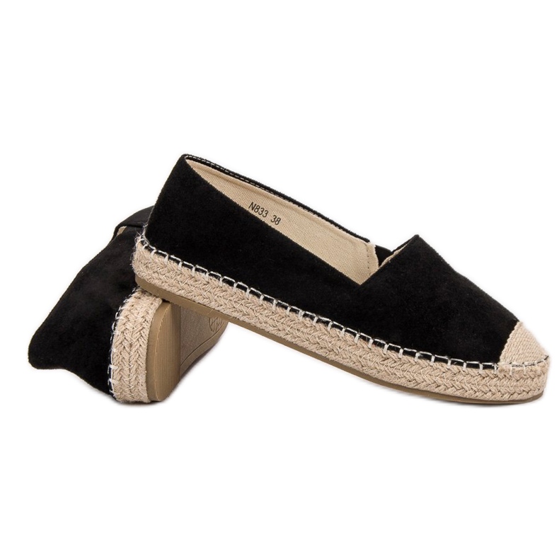 Small Swan Espadrile od antilopa crna 2
