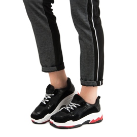 Small Swan Tenisice na platformi crno 1