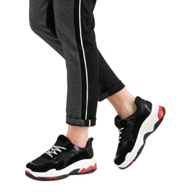 Small Swan Tenisice na platformi crno 2