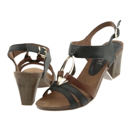 Caprice ženske sandale zlatne ovalne smeđa žuta boja tamnoplava 4