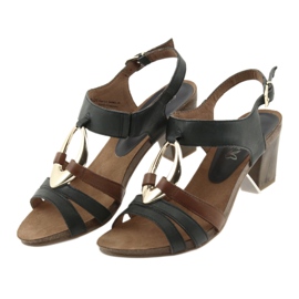 Caprice ženske sandale zlatne ovalne smeđa žuta boja tamnoplava 3