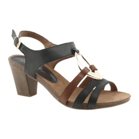 Caprice ženske sandale zlatne ovalne smeđa žuta boja mornarsko plava 1