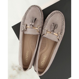 Sivo Ženske sive mokasine L7183 Sivo siva 1