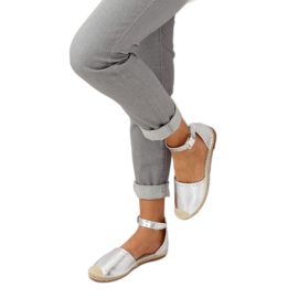 Srebrne metalik espadrile CF-1K215 Srebro siva 1