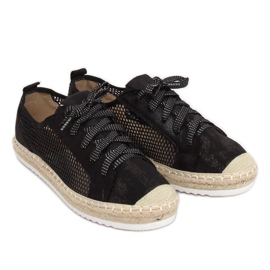 Crne espadrile s vezicama B752S-BL Crne crna 1