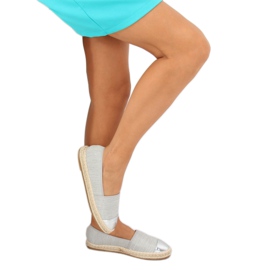 Espadrile od sivog platna A-9267 Sivo siva 2