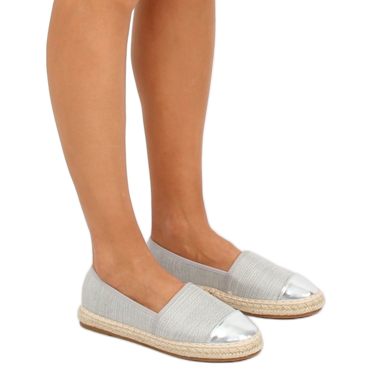 Espadrile od sivog platna A-9267 Sivo siva 1