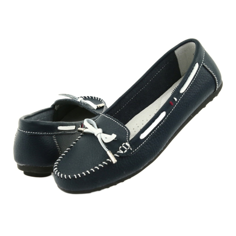 Ženske kožne mokasine Filippo 141 tamnoplave bijela tamnoplava 4