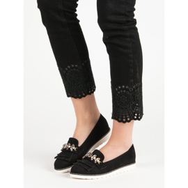 Lucky Shoes Mokasine s ukrasima crno 2