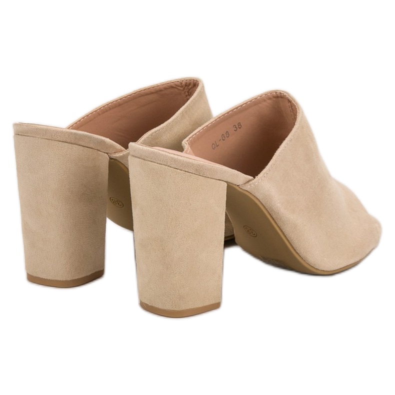 Laura Mode Papuče od antilopa na šanku smeđa 1