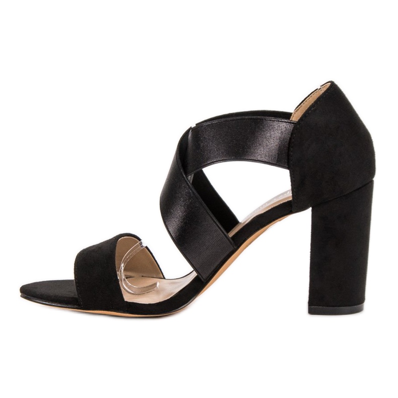 Super Mode Crne sandale na štiklu crna 1