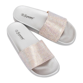 Srebrne papuče s kubnim cirkonijem BG21P Srebro siva 1